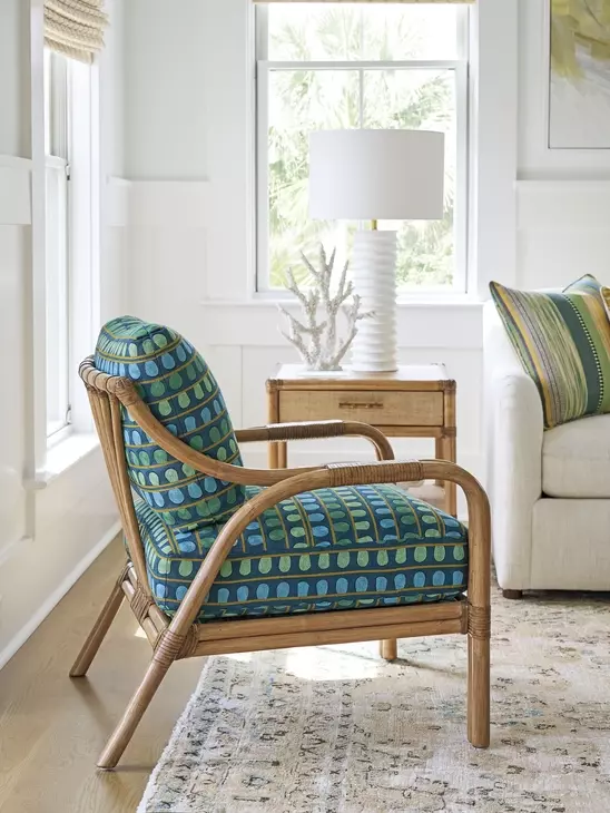Key Biscayne Calatrava Green Upholstered Accent Chair