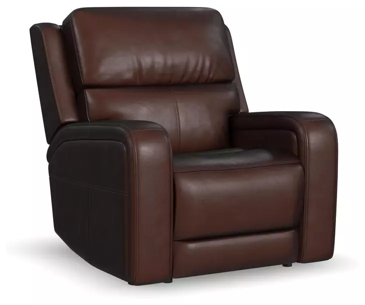 Oasis Truffle Leather Zero Gravity Power Recliner with USB Charging and Heat Massage