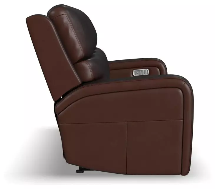 Oasis Truffle Leather 83" Zero Gravity Power Reclining Sofa with USB Charging and Heat Massage