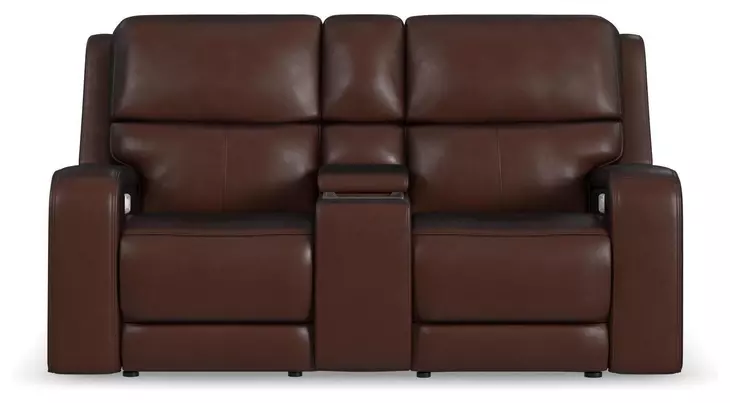 Oasis Truffle Leather 76" Zero Gravity Power Reclining Loveseat with USB Charging and Heat Massage