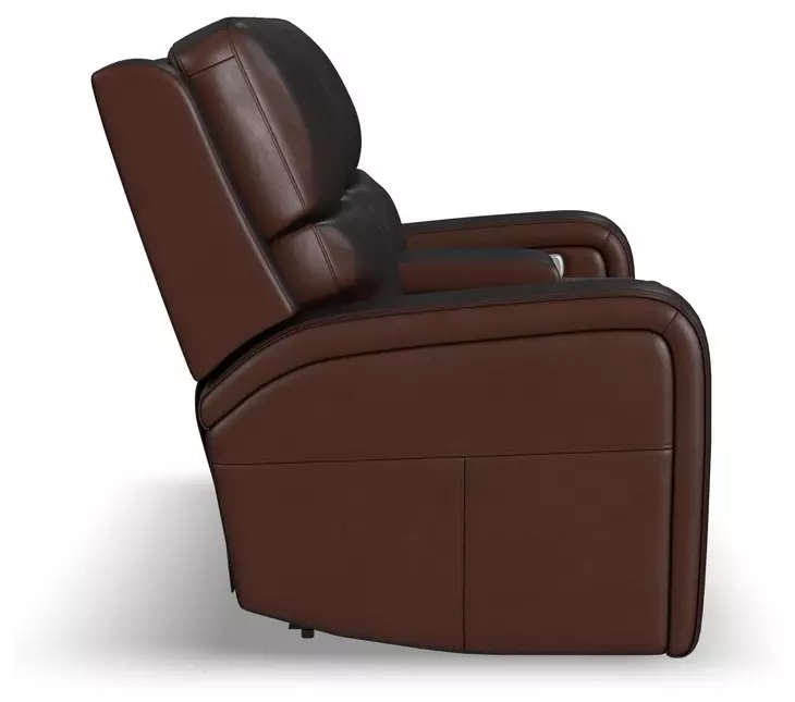 Oasis Truffle Leather 76" Zero Gravity Power Reclining Loveseat with USB Charging and Heat Massage