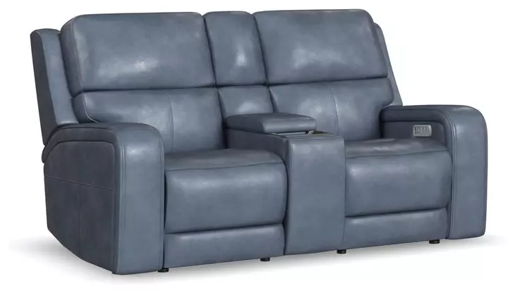 Oasis Storm Leather 76" Zero Gravity Power Reclining Loveseat with USB Charging and Heat Massage