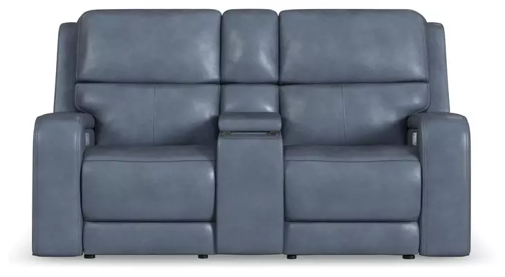 Oasis Storm Leather 76" Zero Gravity Power Reclining Loveseat with USB Charging and Heat Massage