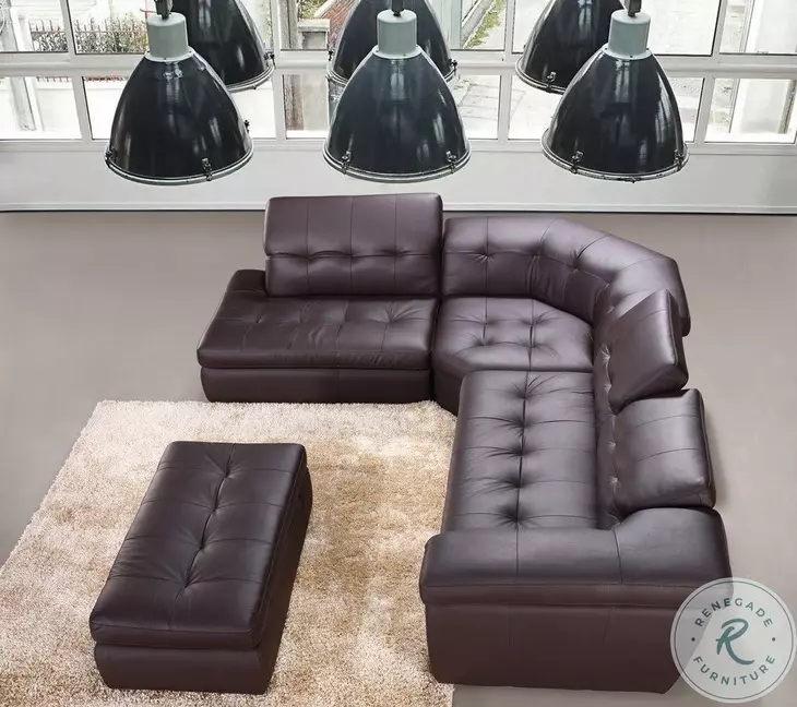 175442911-LHFC Chocolate Italian Leather LAF Sectional