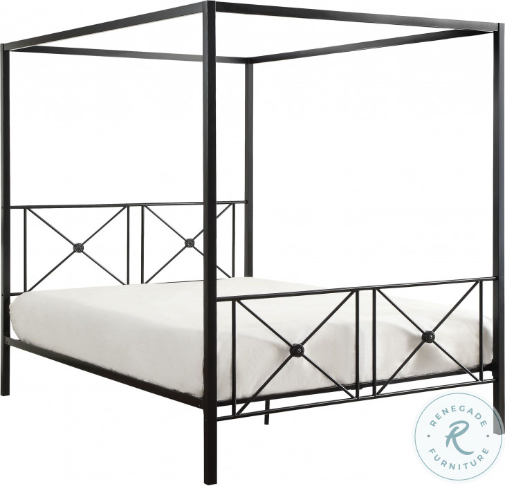 Rapa Black Metal Queen Metal Canopy Bed from Homelegance Coleman