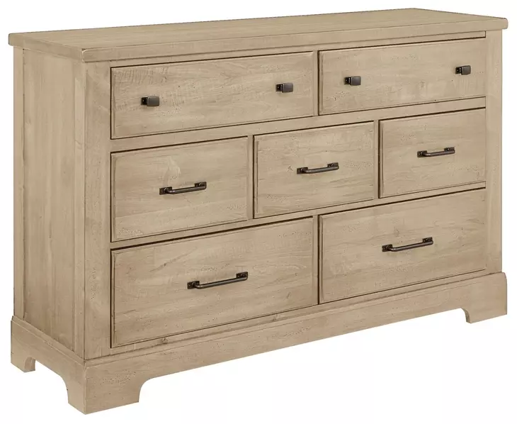 Cool Rustic Clear Maple 7 Drawer Dresser