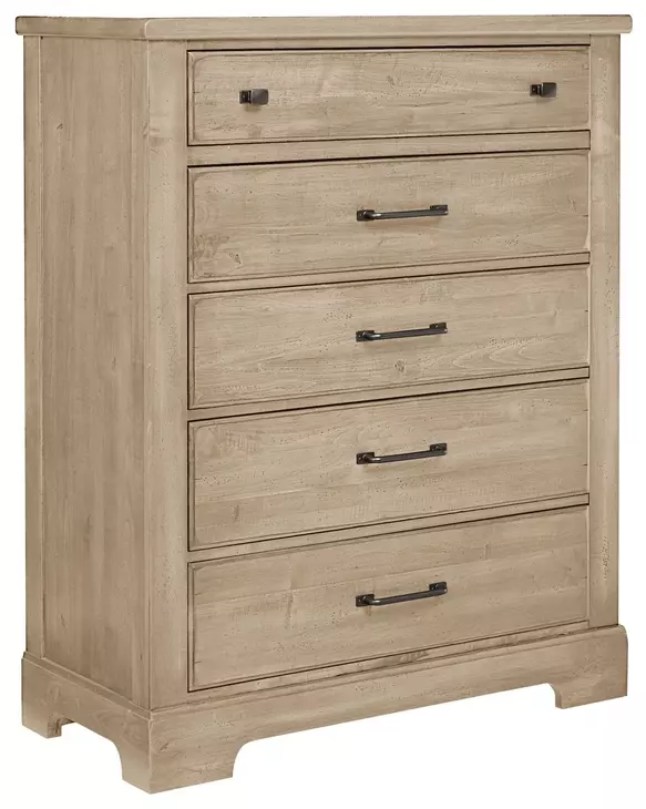 Cool Rustic Clear Maple 5 Drawer Chest