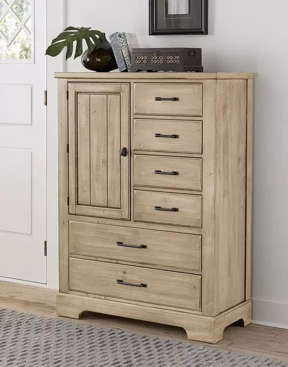 Cool Rustic Clear Maple 6 Drawer Chest