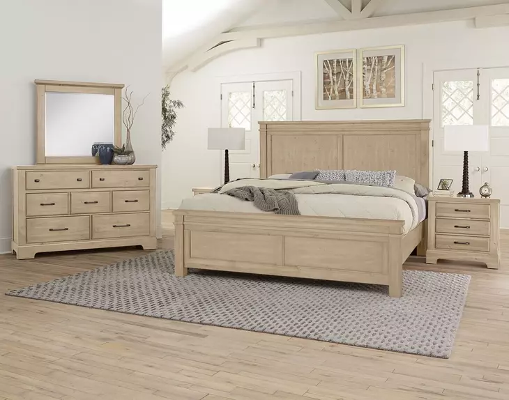 Cool Rustic Clear Maple Queen Mansion Bed