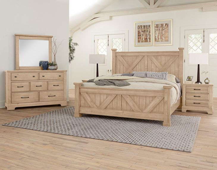 Cool Rustic Clear Maple 3 Drawer Nightstand
