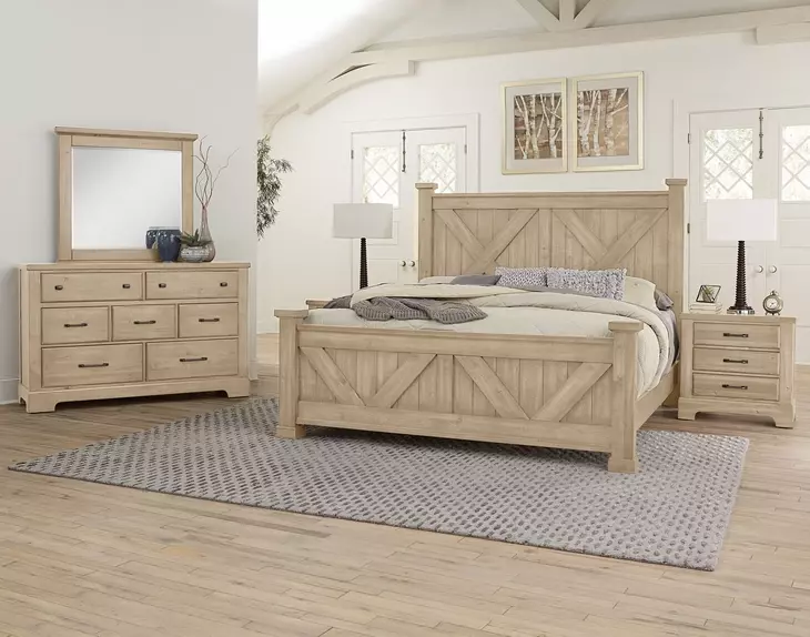 Cool Rustic Clear Maple 3 Drawer Nightstand
