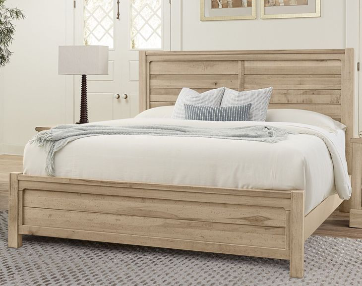 Cool Rustic Clear Maple Plank Panel Bedroom Set