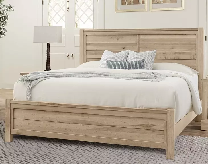 Cool Rustic Clear Maple King Plank Panel Bed