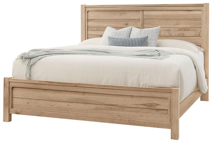 Cool Rustic Clear Maple Plank Panel Bedroom Set