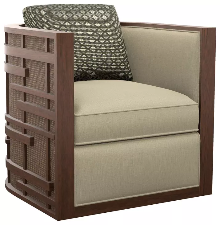 Semerang Beige Upholstered Swivel Chair