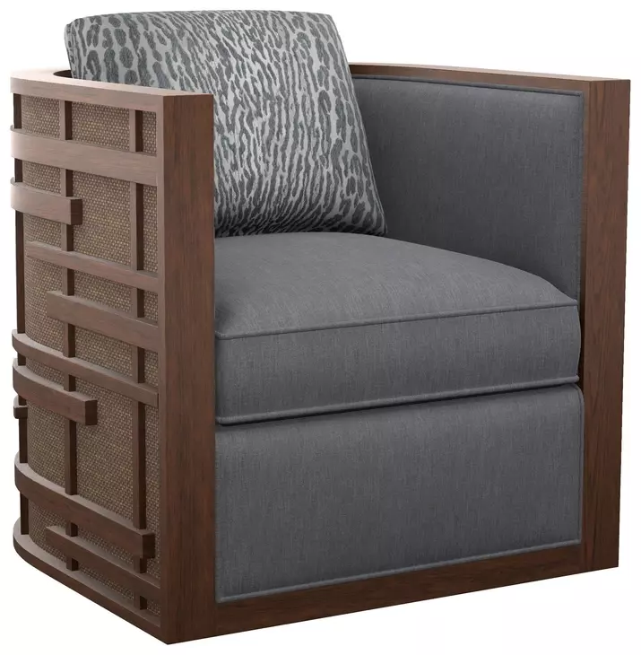 Semerang Gray Upholstered Swivel Chair
