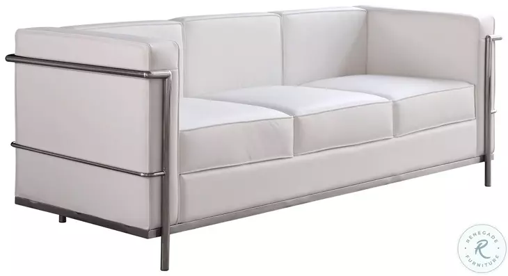 Cour White Italian Leather Sofa