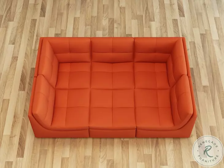 Lego Pumpkin Leather 6 Piece Living Room Set