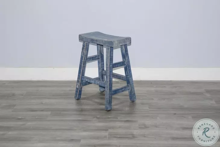 Seabright Ocean Blue Counter Height Stool Set of 2