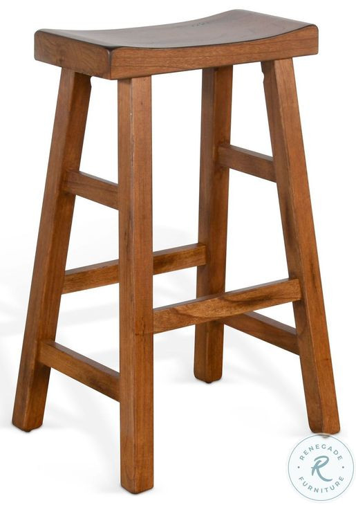 Cozy Luxe Rustic Oak Beach Pebble Barstool Set of 2