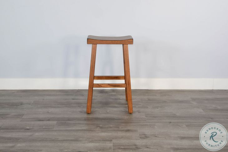 Cozy Luxe Rustic Oak Beach Pebble Barstool Set of 2