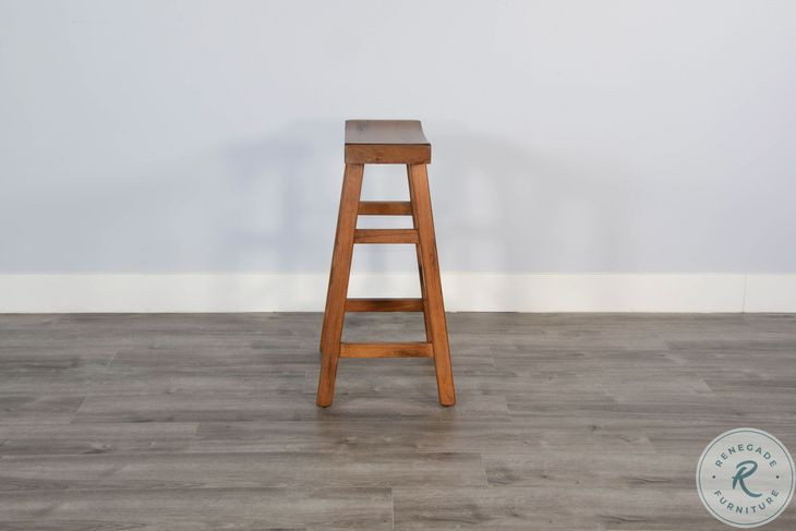 Cozy Luxe Rustic Oak Beach Pebble Barstool Set of 2