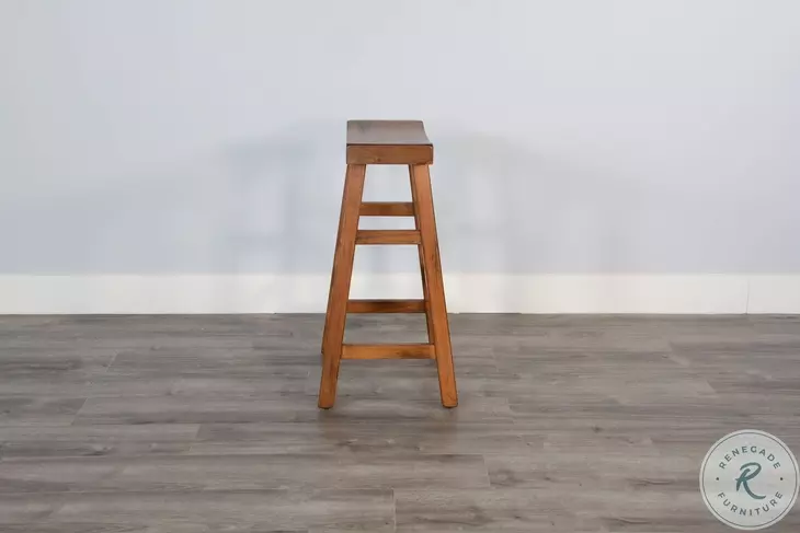 Cozy Luxe Rustic Oak Beach Pebble Barstool Set of 2