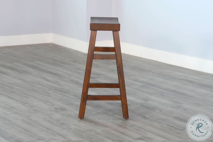 Whimora Vintage Mocha Saddle Bar Stool Set of 2