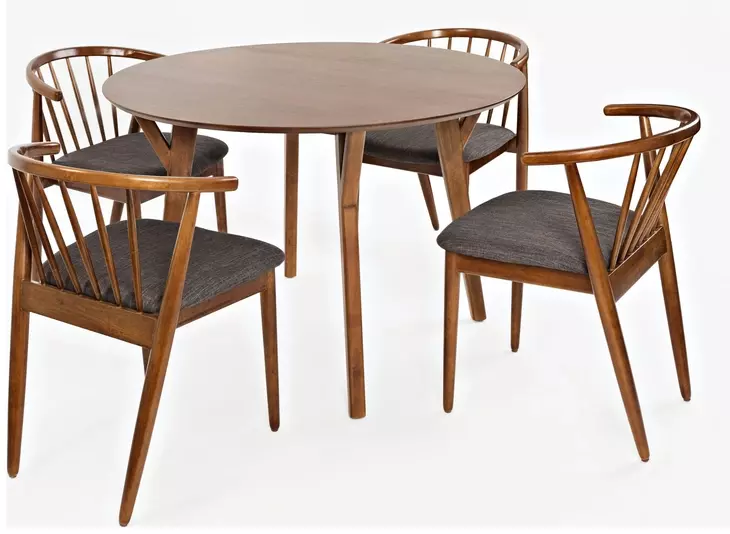 Copenhagen Brown and Gray Upholstered 5 Piece Dining Set