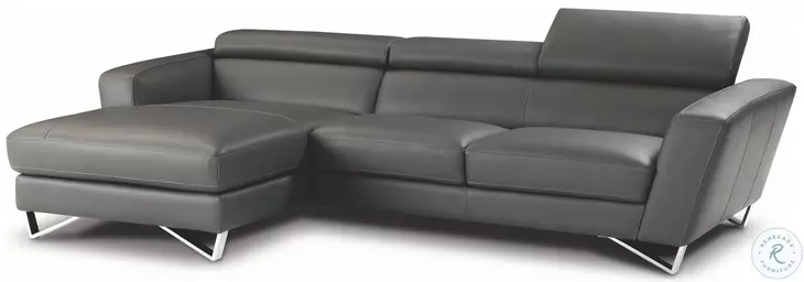 Sparta Mini Grey Italian Leather LAF Sectional