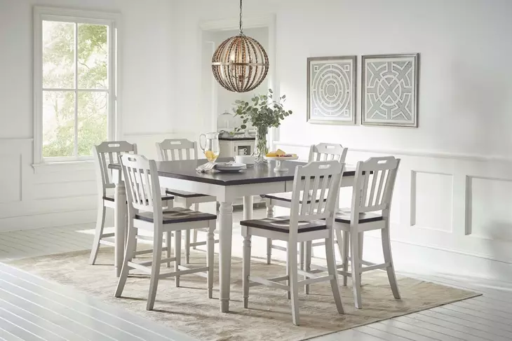 Orchard Park Brown and Soft Gray 7 Piece Counter Height Dining Set