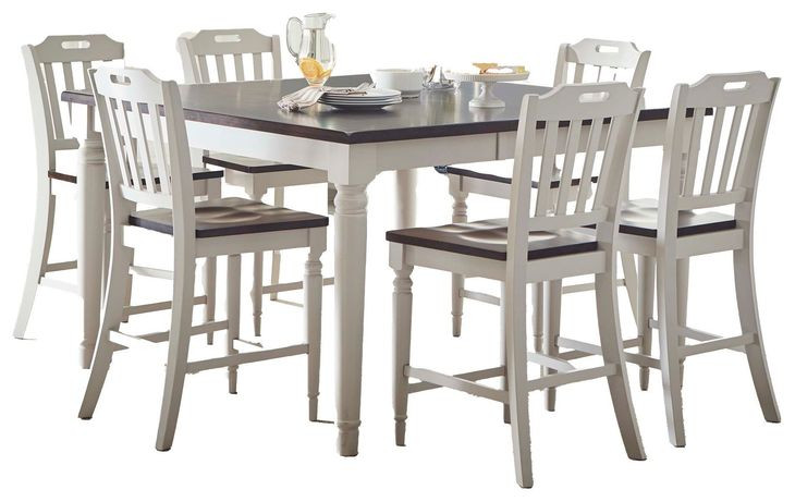 Orchard Park Brown and Soft Gray 7 Piece Counter Height Dining Set