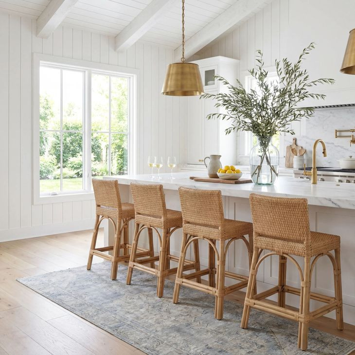 Serienna Natural Rattan Counter Height Stool
