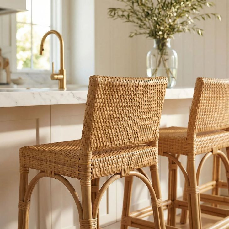 Serienna Natural Rattan Counter Height Stool
