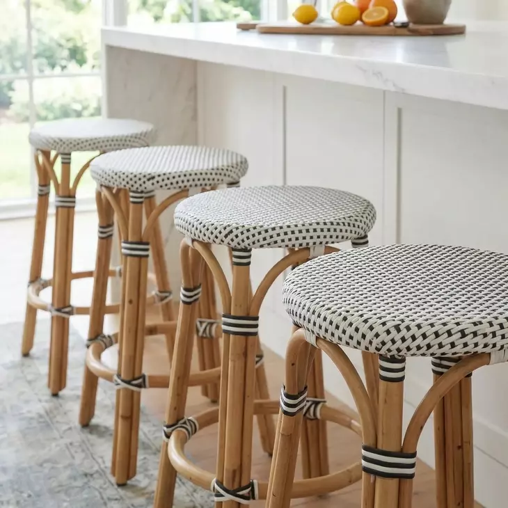 Tobias Black Performance Fabric Counter Stool
