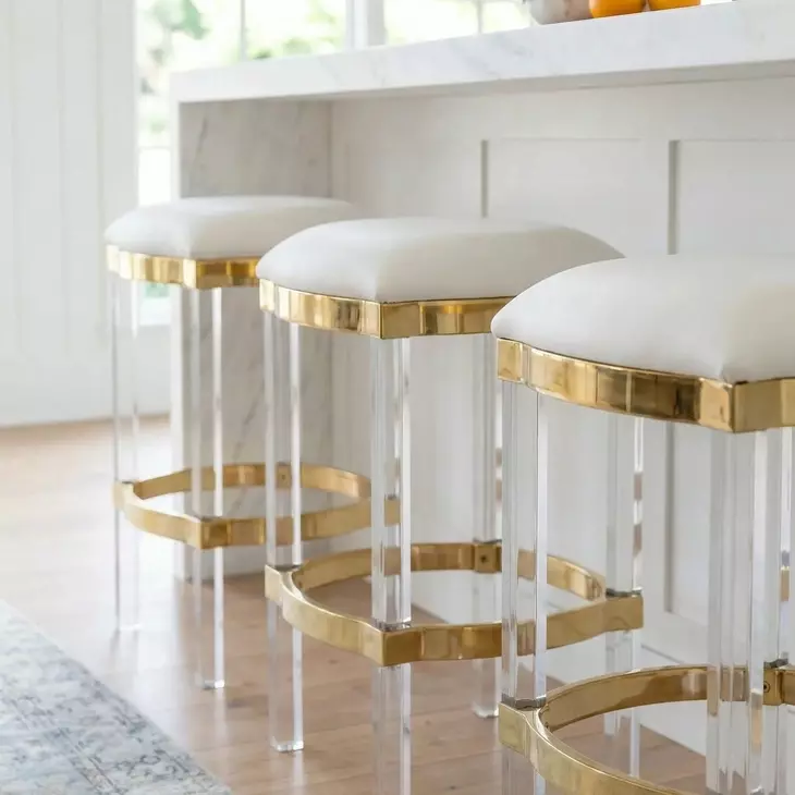 Jordan Acrylic And Polished Brass Counter Height Stool