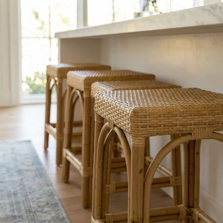 Robias Natural Rattan Counter Height Stool