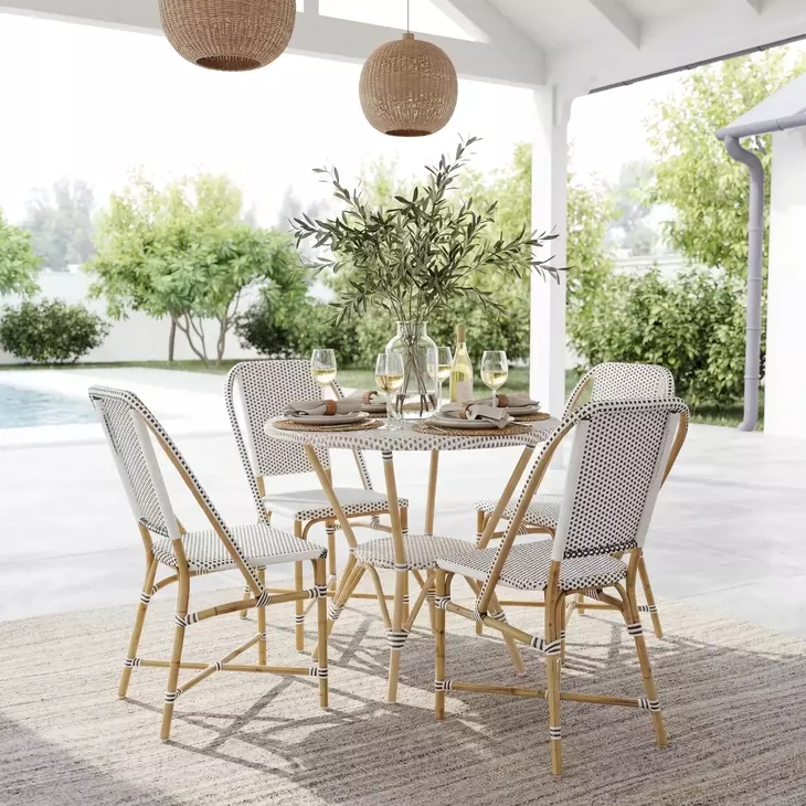 Tobias Black And White Outdoor Bistro Dining Chair