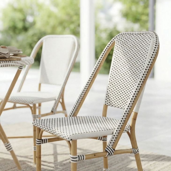 Tobias Black And White Outdoor Bistro Dining Chair