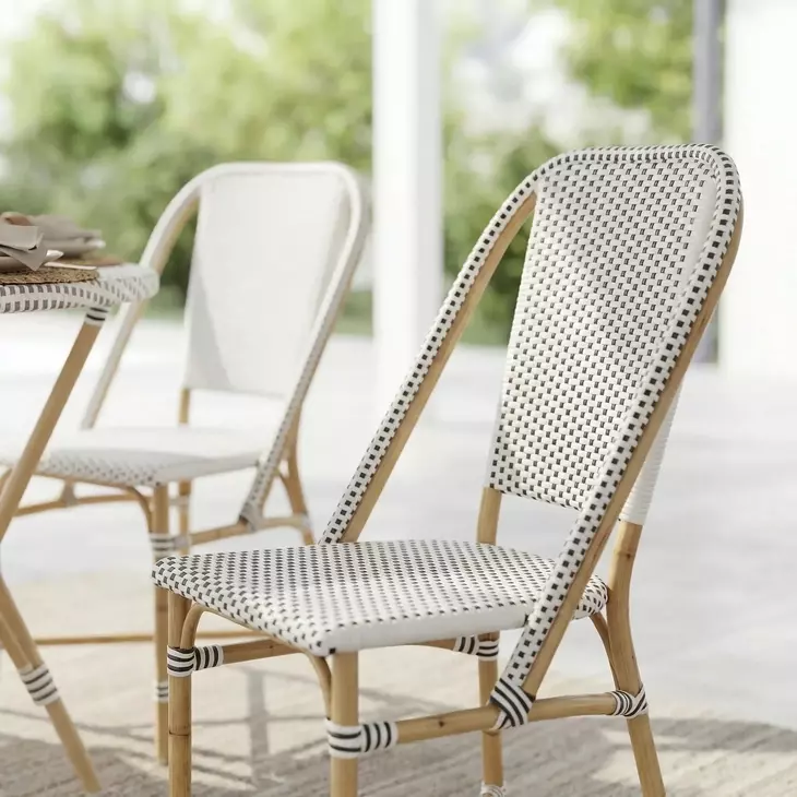 Tobias Black And White Outdoor Bistro Dining Chair