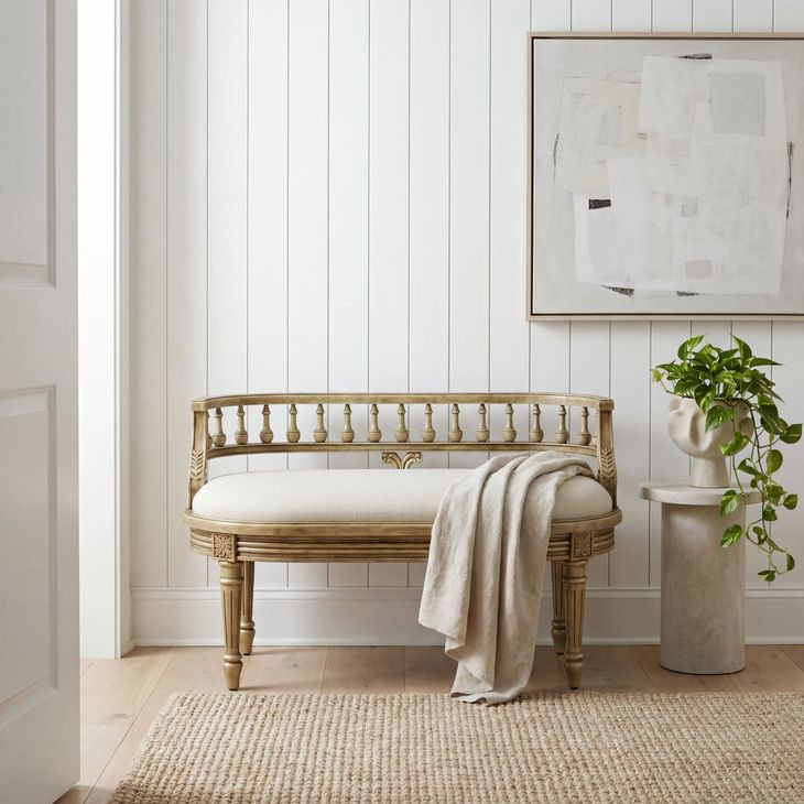 Hathaway Antique Beige Bench