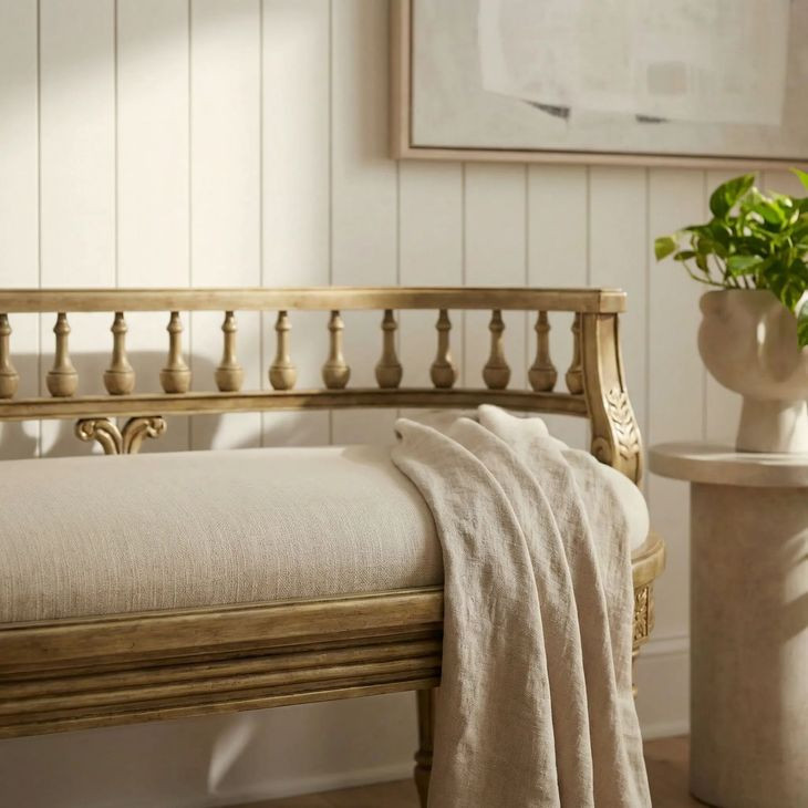 Hathaway Antique Beige Bench