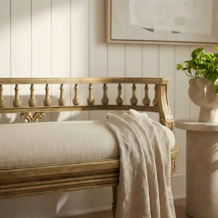 Hathaway Antique Beige Bench