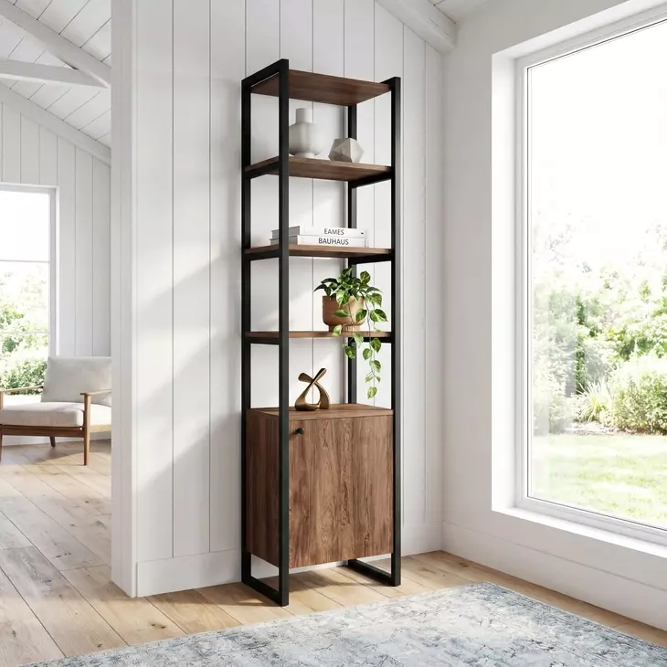 Drake Brown And Black 1 Door Bookcase