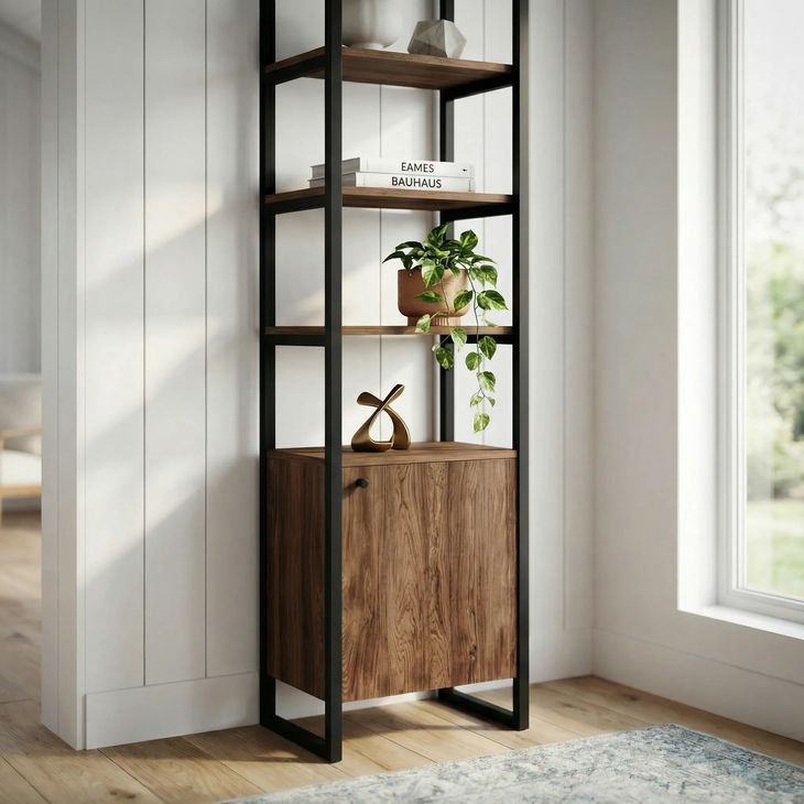 Drake Brown And Black 1 Door Bookcase