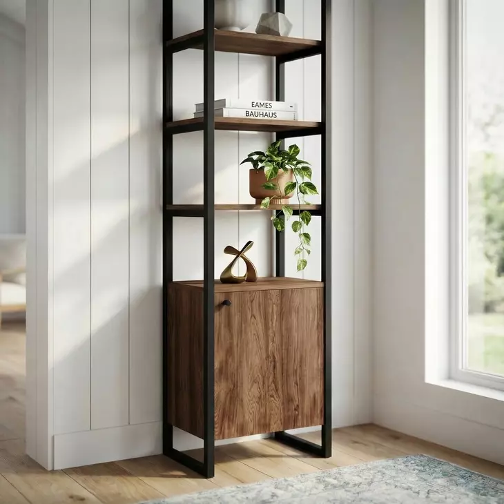 Drake Brown And Black 1 Door Bookcase