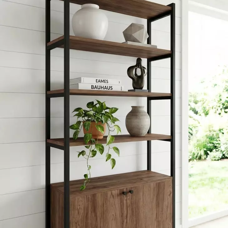 Drake Brown And Black 2 Door Bookcase