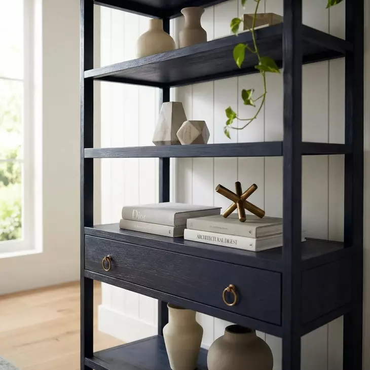 Lark Navy Blue Bookshelf