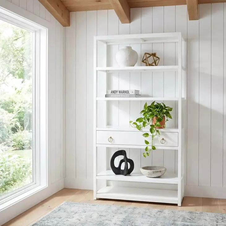 Lark White Bookshelf