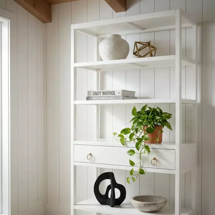 Lark White Bookshelf